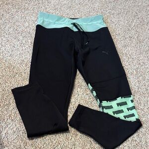 Puma Women’s Black and Green Leggings